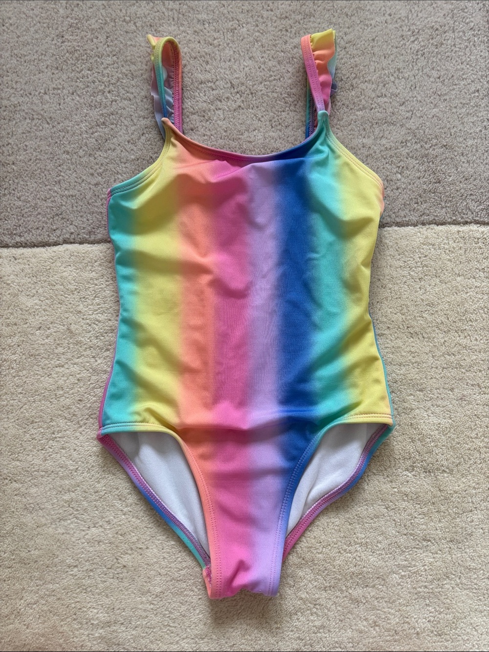 Cat & Jack Rainbow Ombre Ruffle Strap One-Piece Swimsuit - Multi